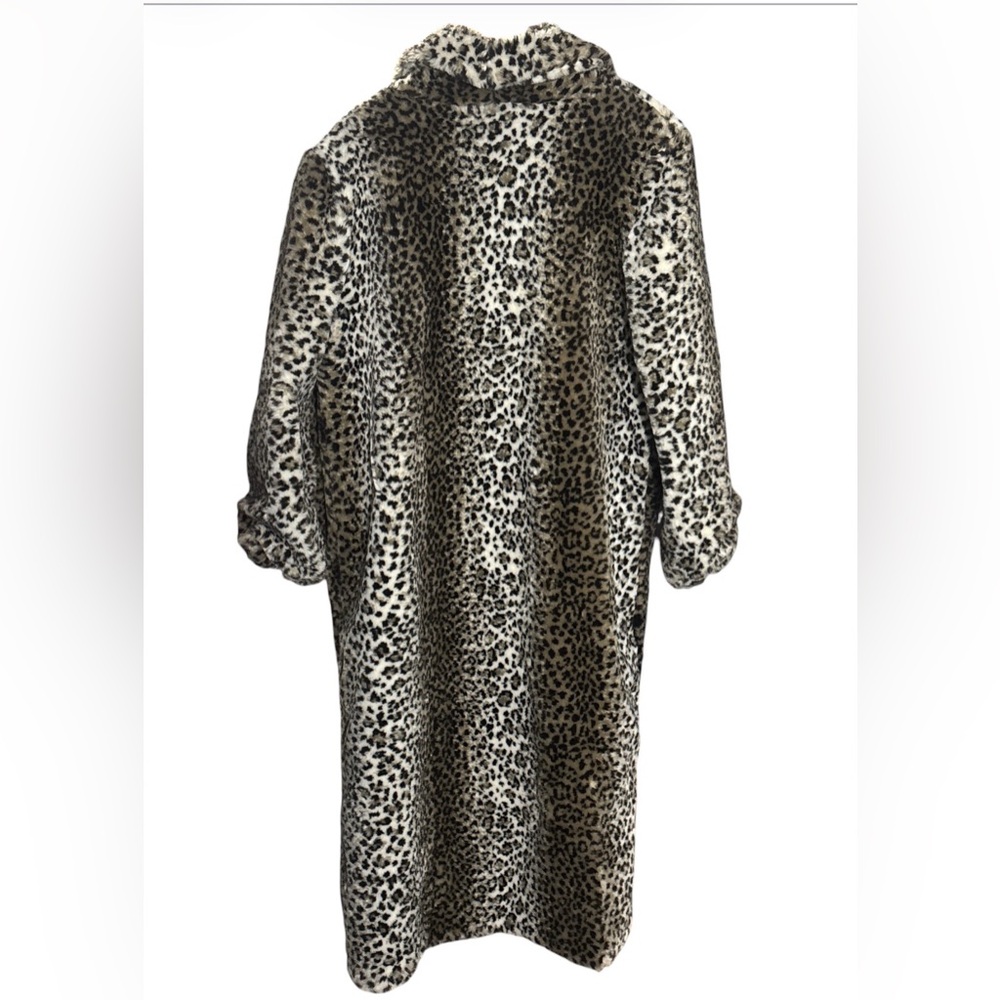 MONTEREY FASHIONS Vintage 1980s Leopard Cheetah Faux Fur Full Length Coat - Picture 4 of 7